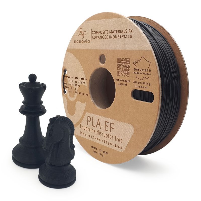 Nanovia - PLA 3D850 EF (sans perturbateurs endocriniens) Noir - 1,75mm - 750g