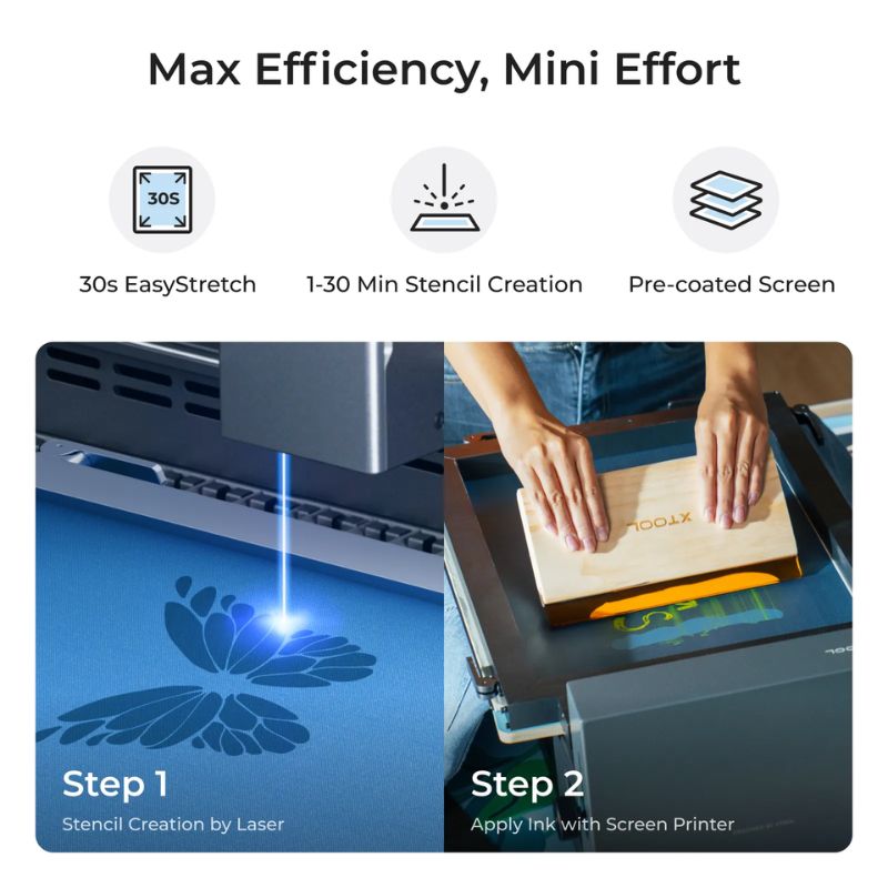 xTool machine de sérigraphie Gain de temps