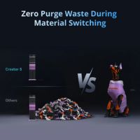 Flashforge Creator 5 Zero purge waste impression propre multi-couleur