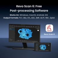 Revopoint Range 3 relié à un ordinateur compatible pour le traitement des scans 3D