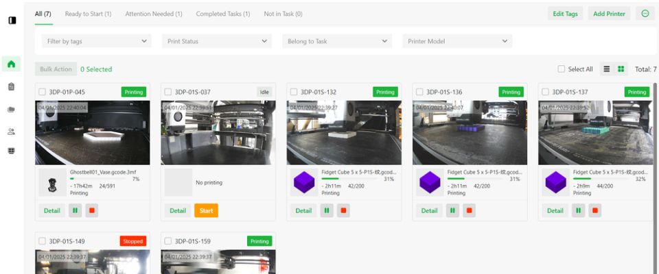 Bambu Farm Manager interface