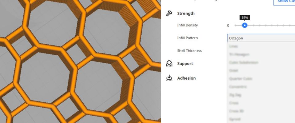 honeycomb & octagon infill cura 5.12